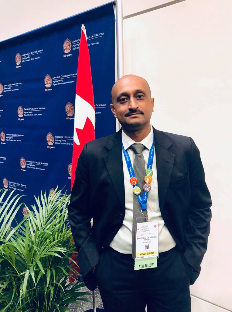 Dr Prasad Bhukebag inducted as New Fellow at the American College of Surgeons Clinical Congress